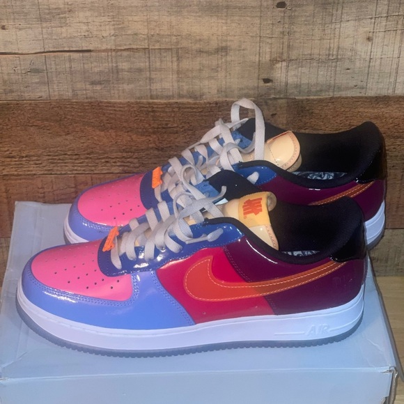 Nike Air Force 1 Low SP Undefeated Multi-Patent Total Orange Sneakers - Picture 1 of 10